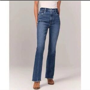 Abercrombie & Fitch 70s Vintage Flare Ultra High Rise Jeans in Dark Wash